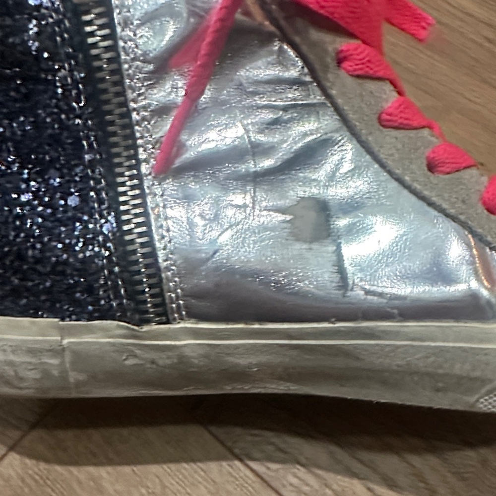 Golden Goose limited SLIDE Gray and Pink High-Top Sneakers 50/280 - Picture 9 of 14